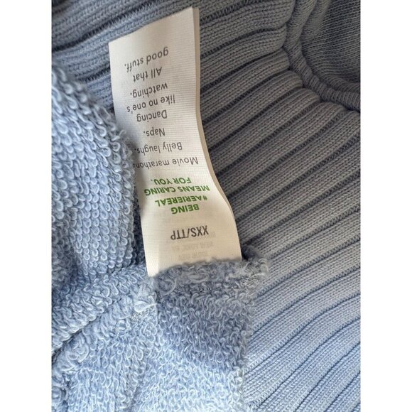 Aerie Blue Light Weight Fleece Pullover Hooded Sweatshirt Womens Size XXS - Picture 7 of 8